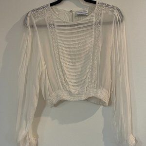 Urban Outfitters - Sheer White Long Sleeve Top